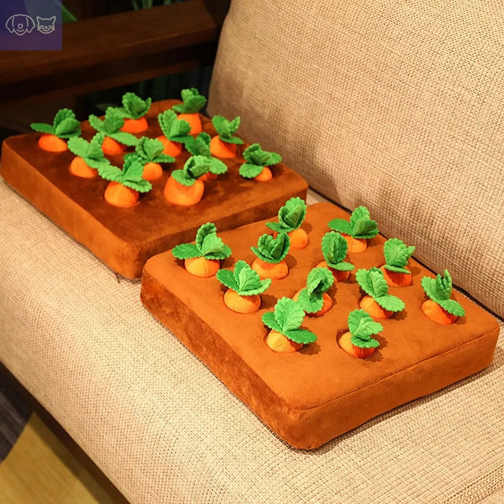 Carrot Field Pet Plushie Toy - PawsMagics