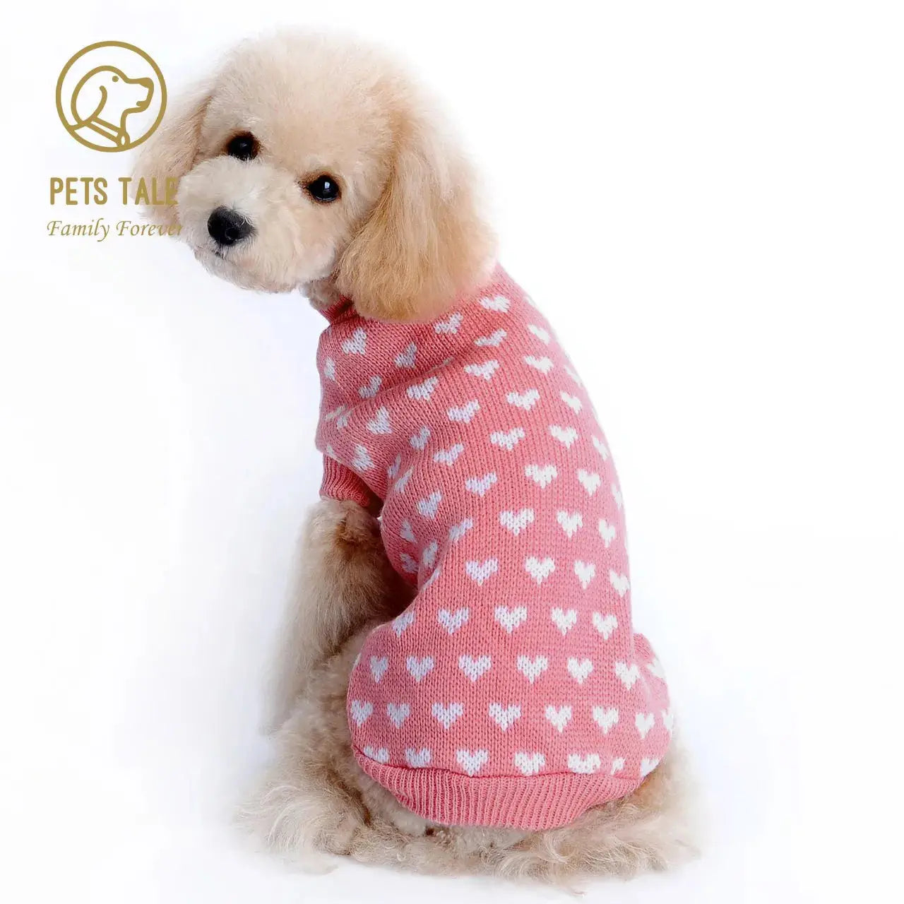 Cozy Heart Pattern Winter Sweater – Warm & Cute Cold Weather Clothing PawsMagics