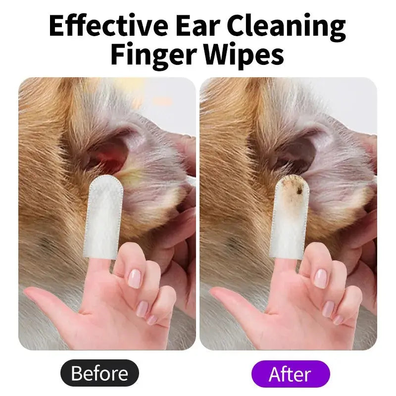 Dog Ear Relief Finger Wipes 50 Pcs PawsMagics