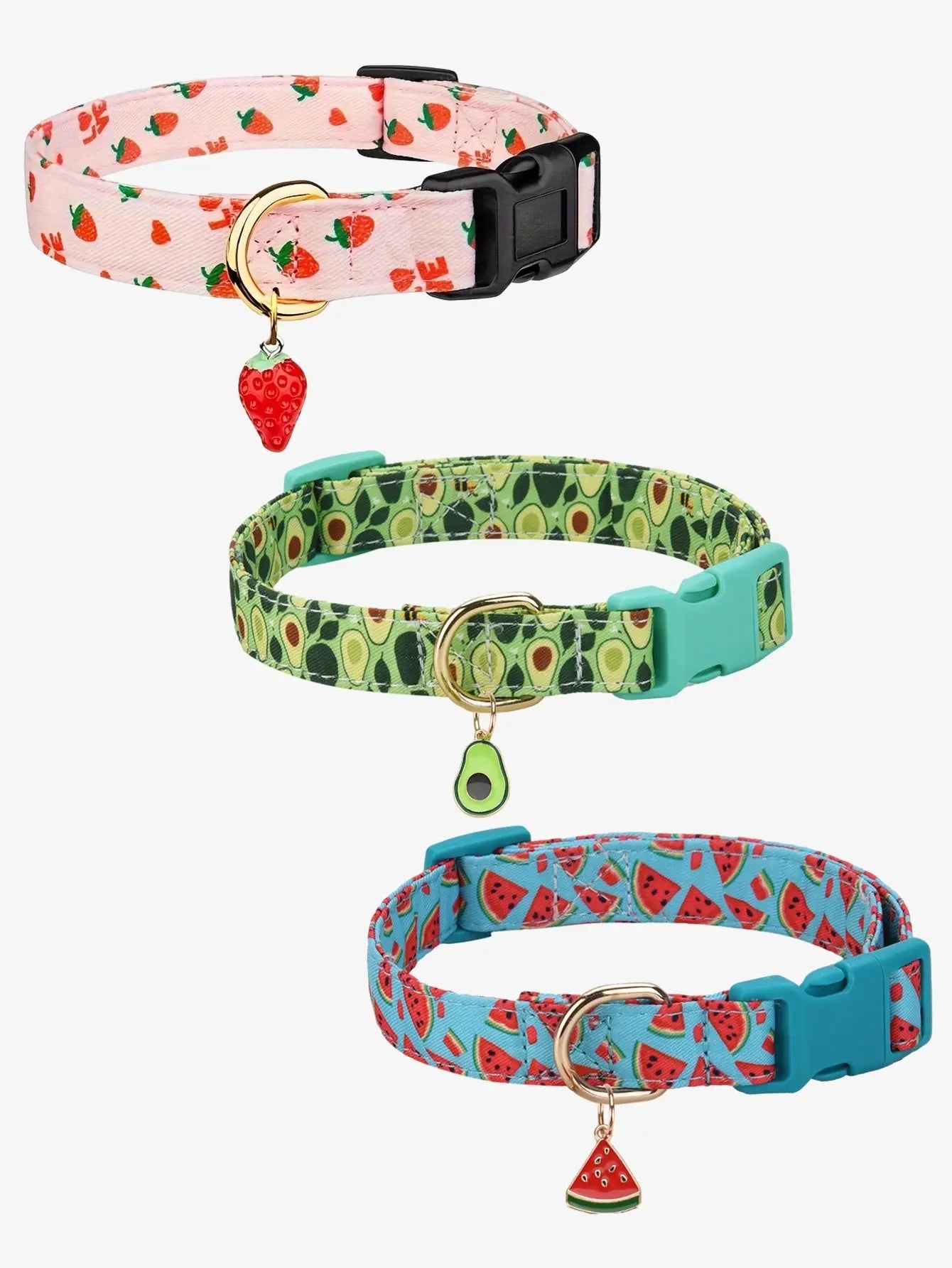 Fruit Pattern Dog Collar with Metal Pendant – Stylish & Comfortable PawsMagics