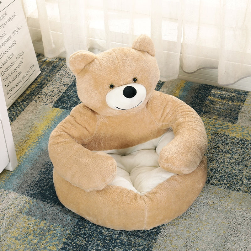 Teddy Bear Cuddler Pet Bed - PawsMagics