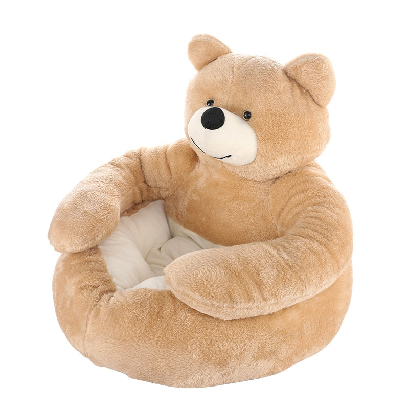 Teddy Bear Cuddler Pet Bed - PawsMagics