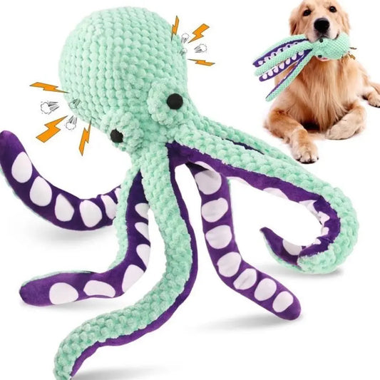 Octopus Plush Squeaky Dog Toys PawsMagics