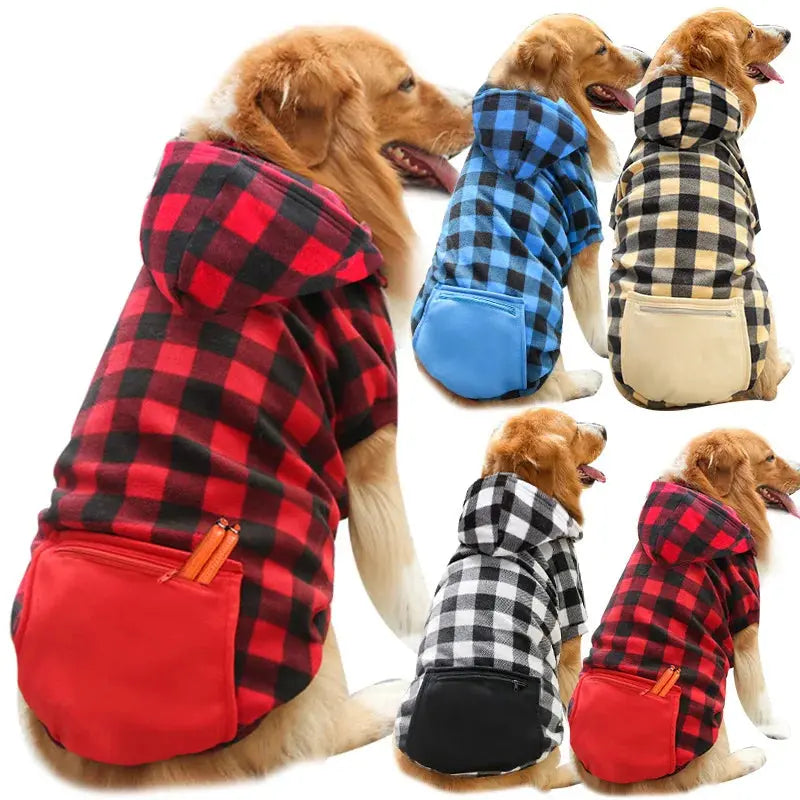 Reversible Dog Winter Coat – Plaid Vest for All Sizes PawsMagics