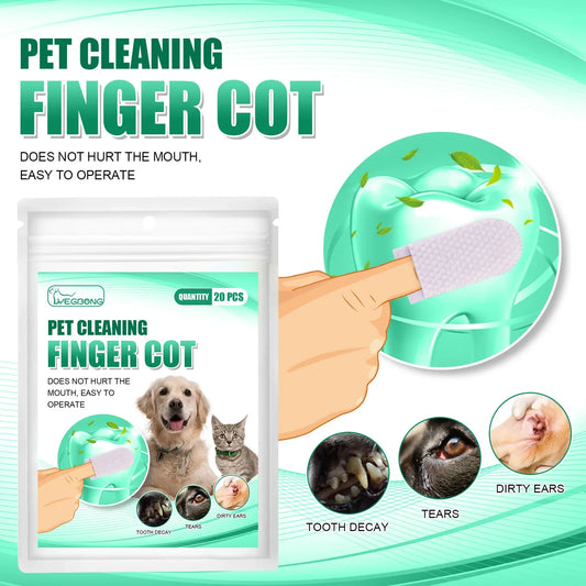 Dental Cleaning Finger Wipes 20 Pcs for dogs and cats - PawsMagics