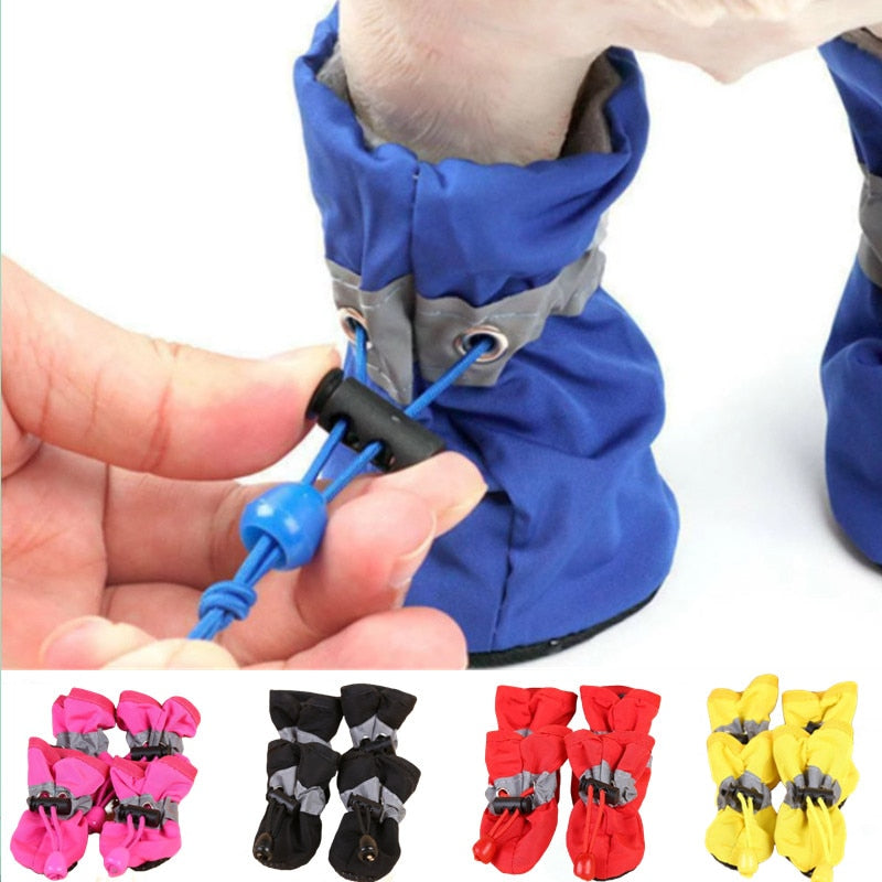 4pcs/set Waterproof Pet Dog Shoes Chihuahua Anti-slip Rain Boots Footwear For Small Cats Dogs Puppy Dog Pet Booties - PawsMagics