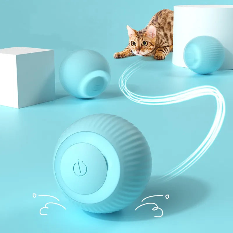 Electric Cat Ball Toys Automatic Rolling Smart Cat Toys Interactive for Cats Training Self-moving Kitten Toys for Indoor Playing - PawsMagics
