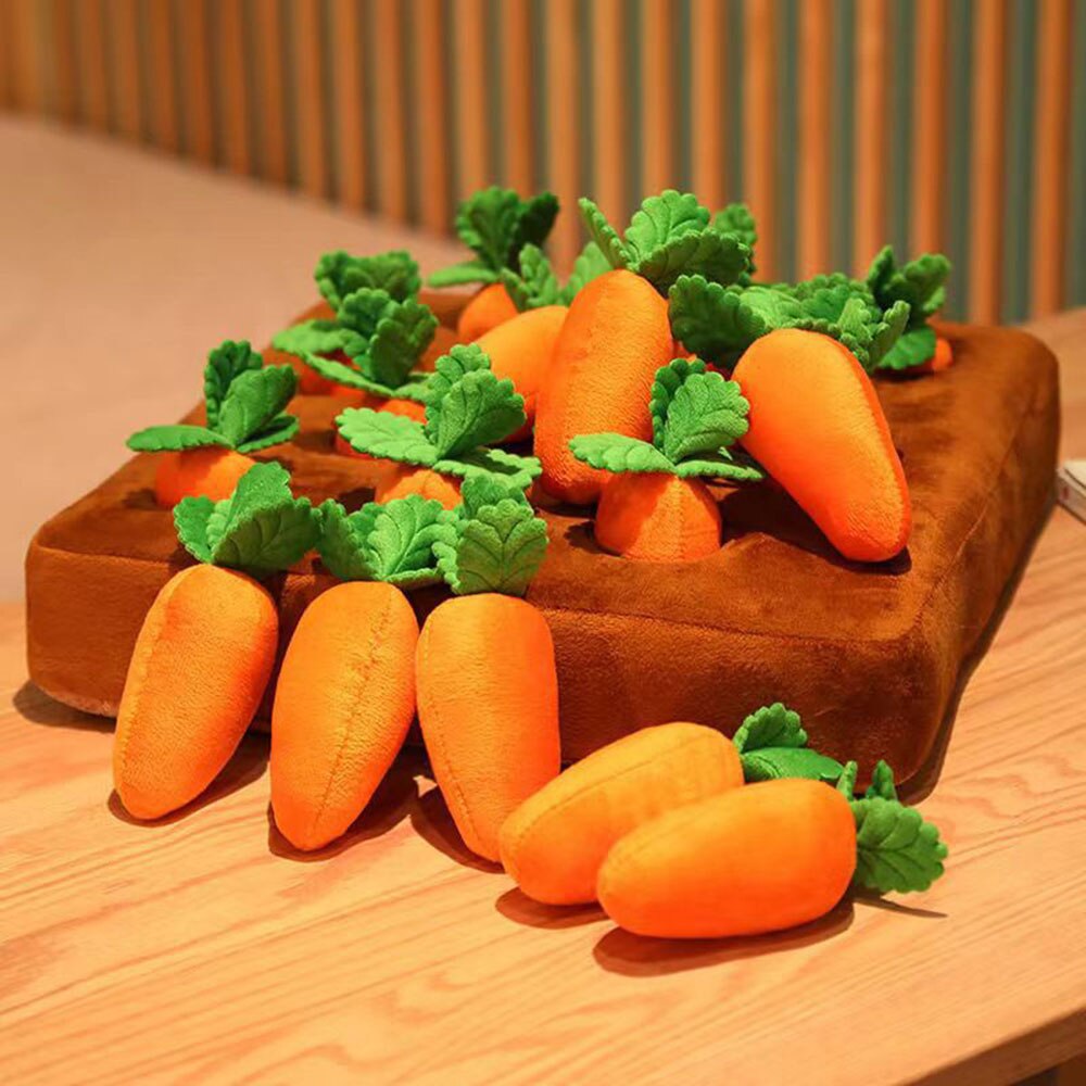 Carrot Field Pet Plushie Toy - PawsMagics