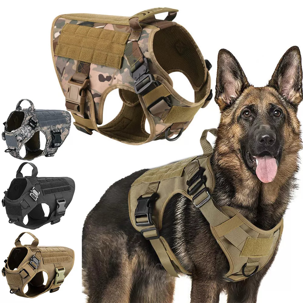 Military Large Dog Durable Harness K9 - PawsMagics