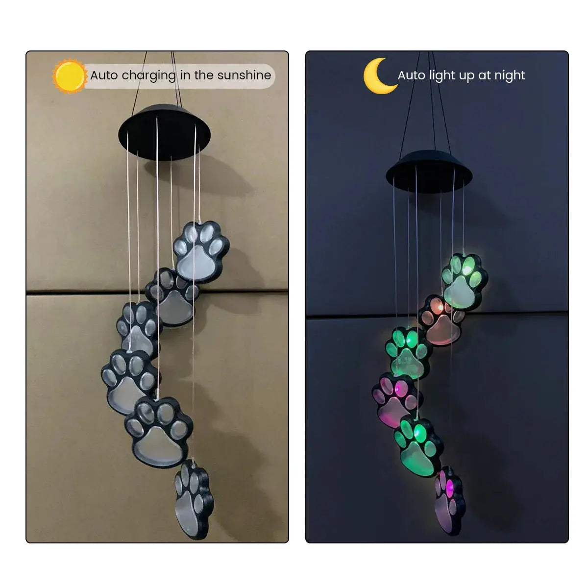 Solar LED Wind Chime Lamp - PawsMagics