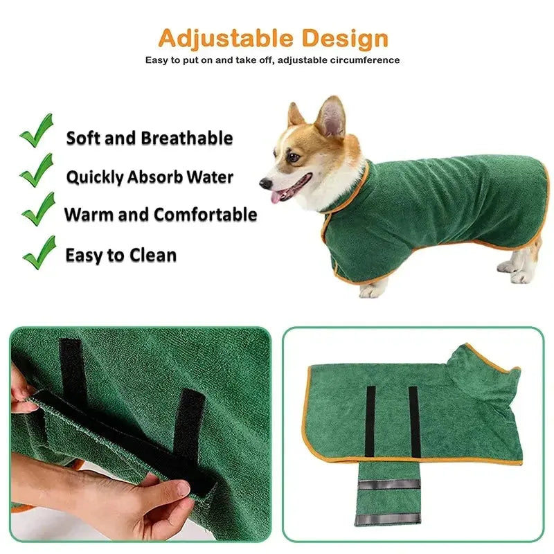 Super Absorbent Dog Bathrobe - PawsMagics