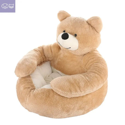 Teddy Bear Cuddler Pet Bed - PawsMagics