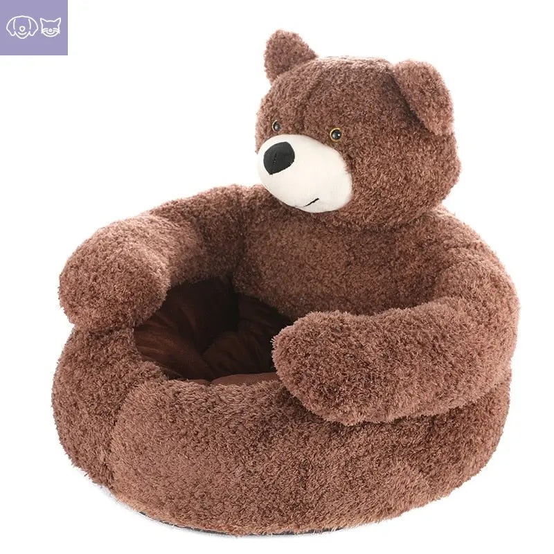 Teddy Bear Cuddler Pet Bed - PawsMagics