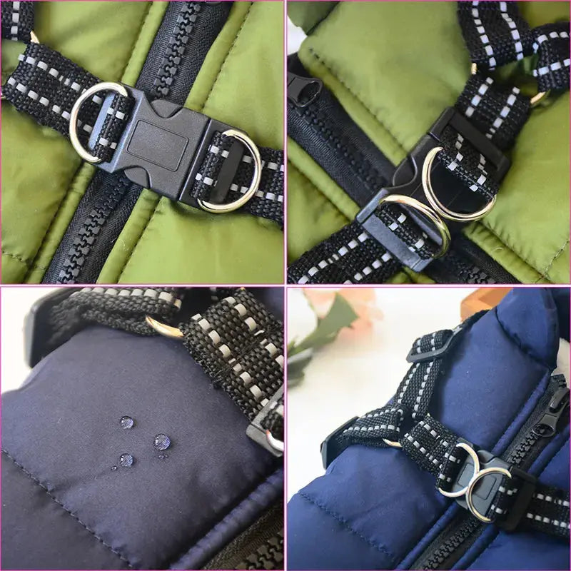 Waterproof Winter Jacket with Built-in Harness - PawsMagics