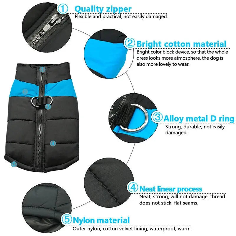 🐕Winter Warm Waterproof Dog Vest with Zipper (Size S-7XL)✨ PawsMagics