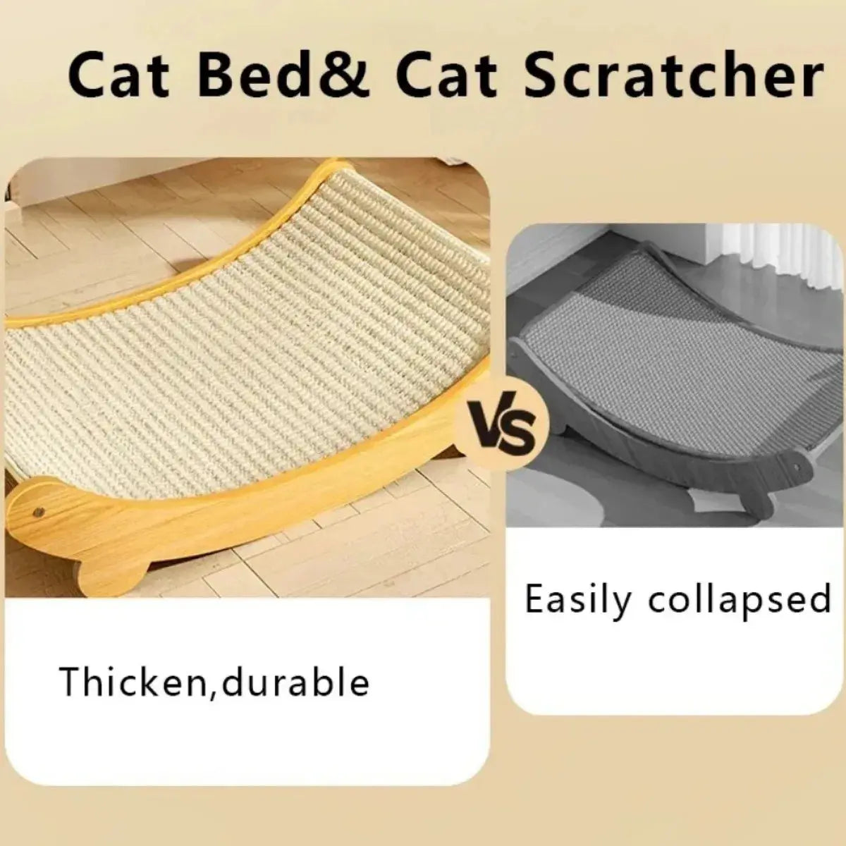 Wooden Cat Scratching Pad & Bed – Multi-Function Scratch Board PawsMagics