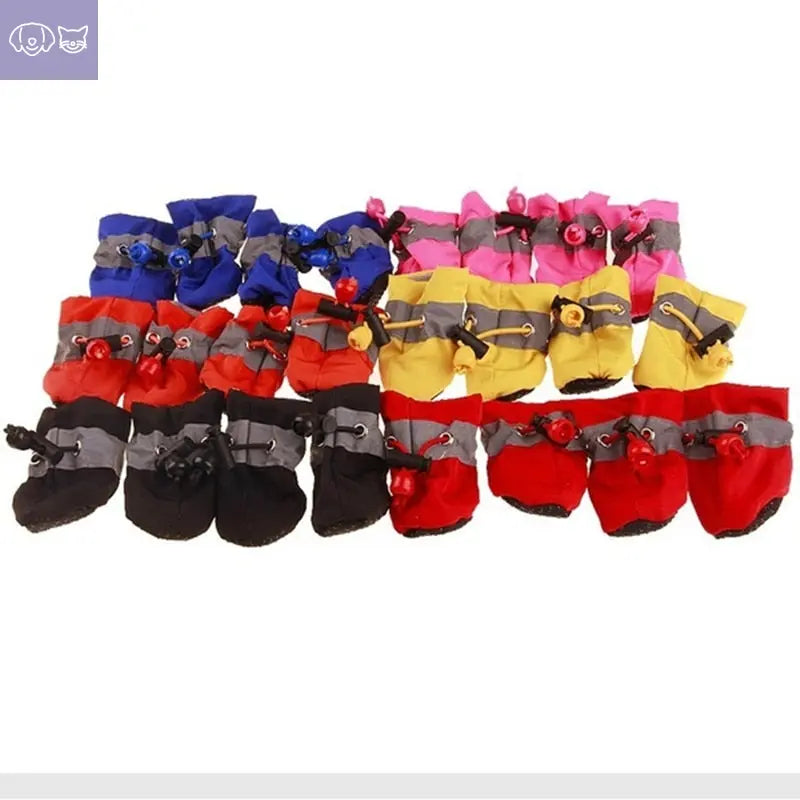 4pcs/set Waterproof Pet Dog Shoes Chihuahua Anti-slip Rain Boots Footwear For Small Cats Dogs Puppy Dog Pet Booties - PawsMagics